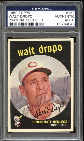 1959 Topps #158 Walt Dropo Autographed PSA/DNA AUTHENTIC