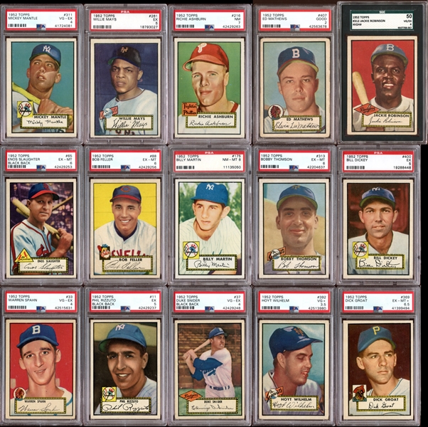 1952 Topps Complete Set with Many Graded Cards