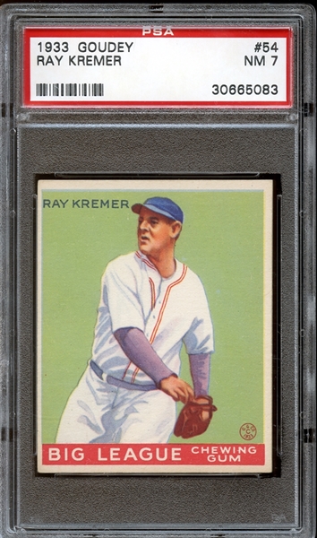 1933 Goudey #54 Ray Kremer PSA 7 NM