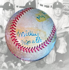 Spectacular 1949 Mickey Mantle Signed and Dated Baseball- The Earliest Known (Dated) Single Signed Example Of A Ball As A Professional PSA/DNA, JSA