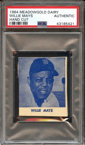 1964 Meadowgold Dairy Willie Mays Hand Cut PSA Authentic 
