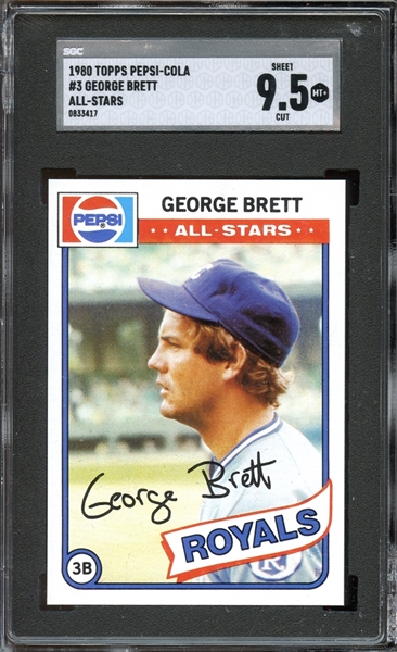 1980 Topps Pepsi-Cola #3 George Brett SGC 9.5 MINT+