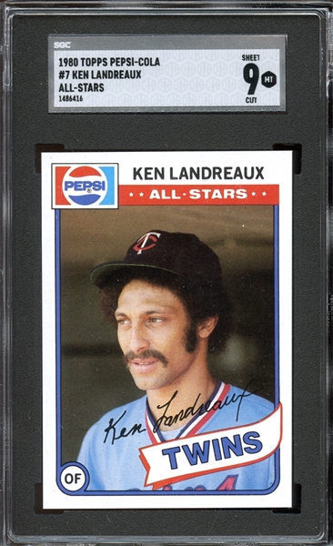 1980 Topps Pepsi-Cola #7 Ken Landreaux SGC 9 MINT