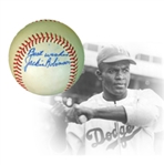 Exceptional Single-Signed Jackie Robinson Ball PSA/DNA and JSA