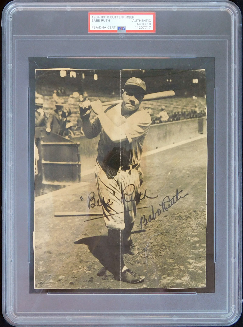 Lot Detail - 1934 R310 Butterfinger Babe Ruth Autographed PSA/DNA