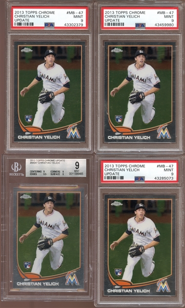 2013 Topps Chrome Update #MB-47 Christian Yelich Group of (6) All PSA/BGS 9 MINT
