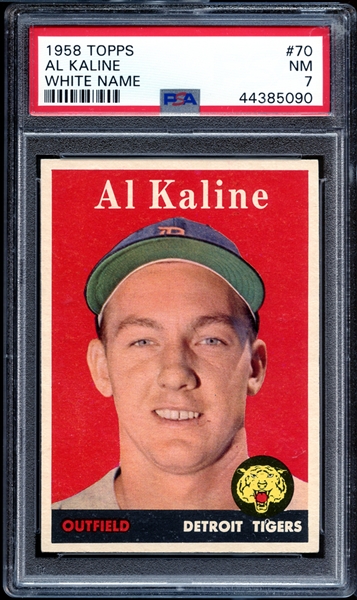 1958 Topps #70 Al Kaline White Letters PSA 7 NM