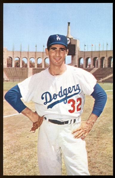 1960 Los Angeles Dodgers Postcard #6 Sandy Koufax