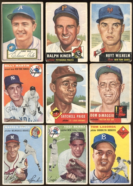 1952-54 Topps Group of 96 Baseball Cards with Hall of Famers