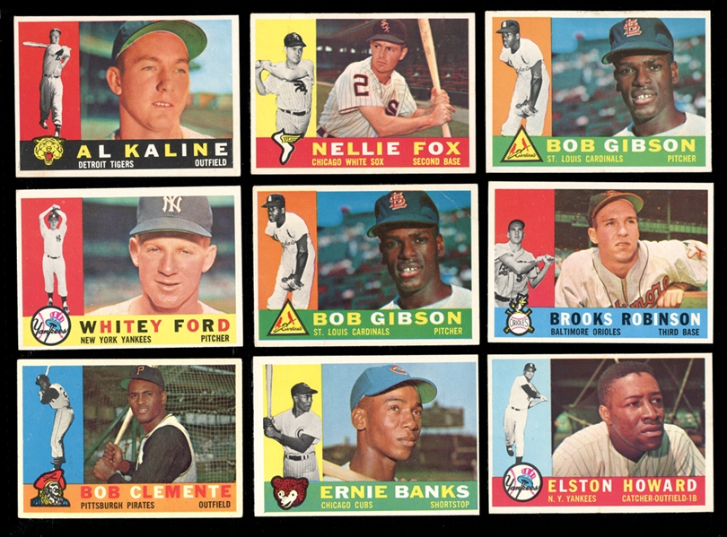 1960 Topps Baseball Group of (28) With Stars and HOFers