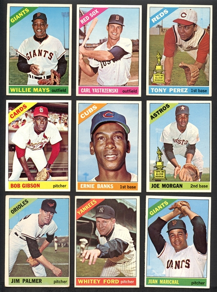 1966 Topps Baseball Group of (75) with Stars and HOFers
