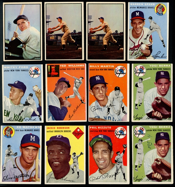 1952-1958 Topps and Bowman Shoebox Collection of Over (550) with Stars and HOFers