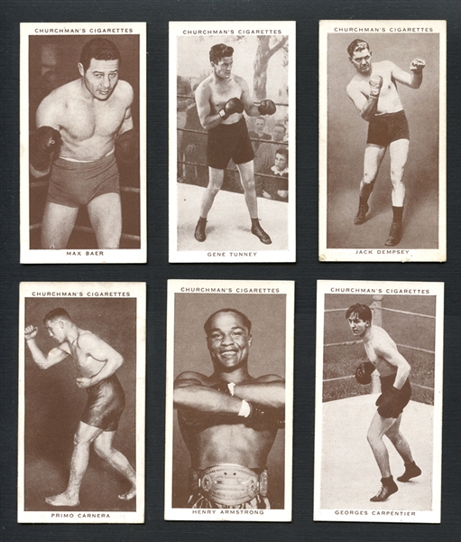 1938 Churchmans Boxing Personalities Near-Complete Set (45/50)
