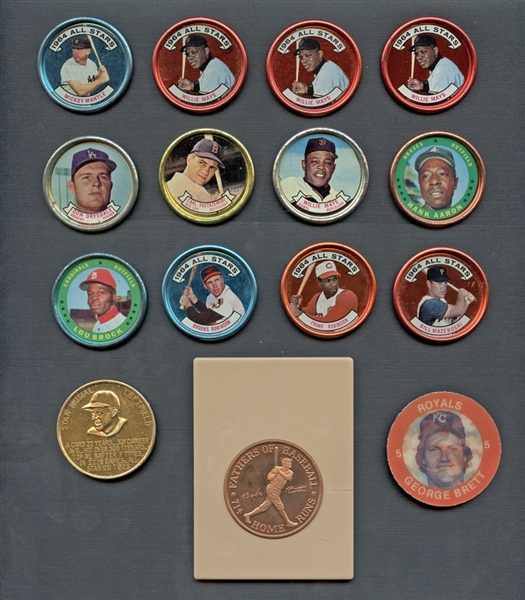 1964-1993 Mostly Topps Baseball Coins Group of (85)