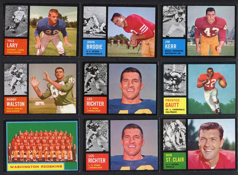 1962 Topps Group of Over 40 Football Cards