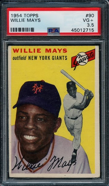 1954 Topps #90 Willie Mays PSA 3.5 VG+ 