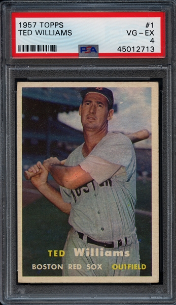 1957 Topps #1 Ted Williams PSA 4 VG-EX