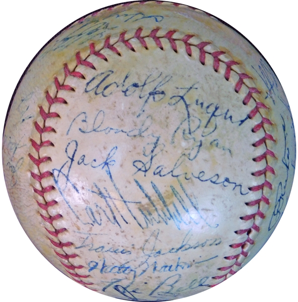 1934 New York Giants Team-Signed ONL (Heydler) Ball with (25) Signatures