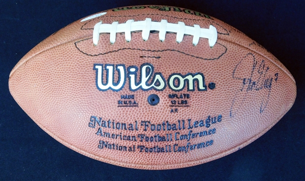 John Elway, Janet Elway and Bubby Brister Signed Official NFL Football JSA