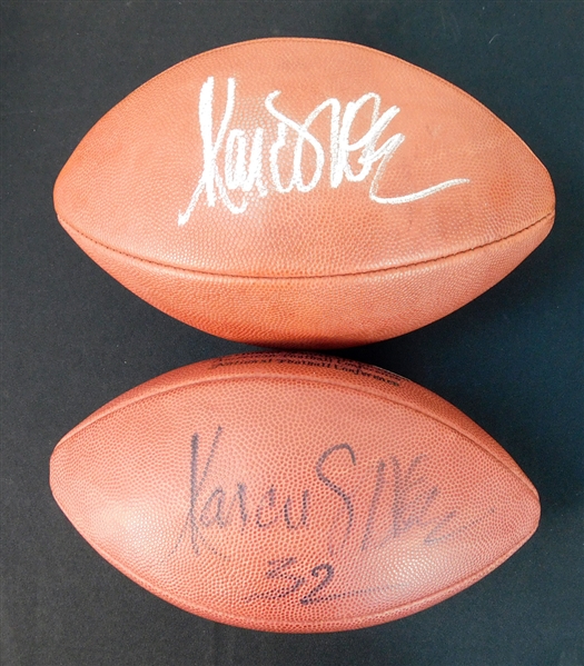 Marcus Allen Signed Official NFL Football Group of (2) Both PSA/DNA