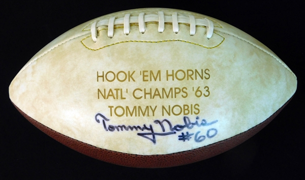Tommy Nobis Signed University of Texas Longhorns Souvenir Football JSA