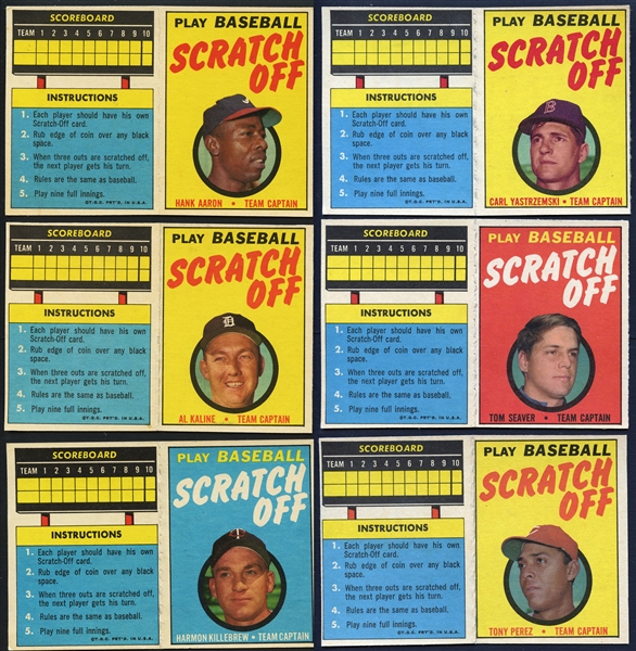 1970-1971 Topps Baseball Scratch Off Insert Group of About (500) Cards with Many Complete & Partial Sets, & Over (150) Extras
