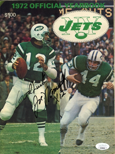Joe Namath Autographed New York Jets Yearbook JSA