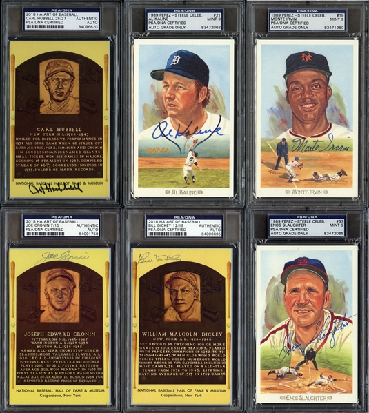 Mostly Hall of Fame Signed Postcard Group of (12) Oversized Baseball Cards PSA/DNA