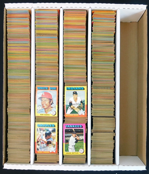 1975 Topps Baseball Shoebox Collection of Nearly (4000) Cards