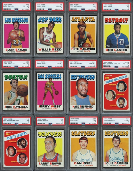 1971-72 Topps Basketball Near Complete Set (183/233) with Extras and PSA Graded