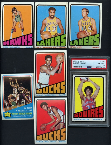 1972-73 Topps Basketball Complete Set with PSA 6 Erving RC