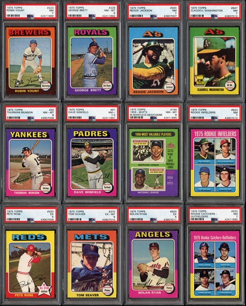 1975 Topps High-Grade Near Complete Set (654/660) with PSA Graded Plus Extras