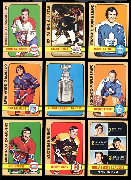 1972 Topps Hockey Group of (227) with PSA Graded 