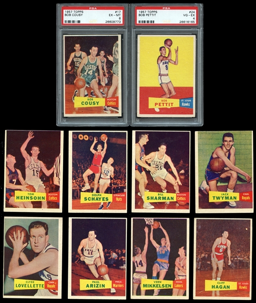 1957 Topps Basketball Near-Complete Set (79/80) with PSA Graded