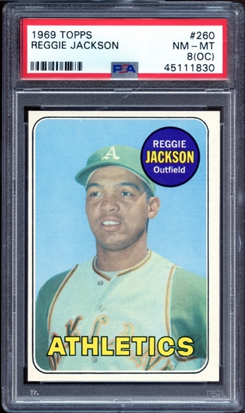 1969 Topps #260 Reggie Jackson PSA 8 NM/MT (OC)