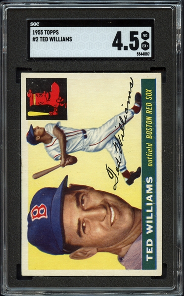 1955 Topps #2 Ted Williams SGC 4.5 VG EX+