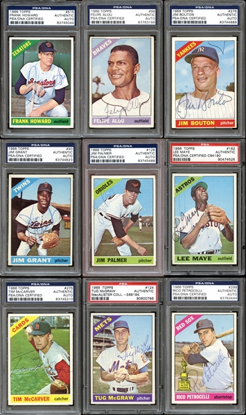 1966 Topps Baseball Autographed Card Group of (101) All PSA/DNA Authenticated