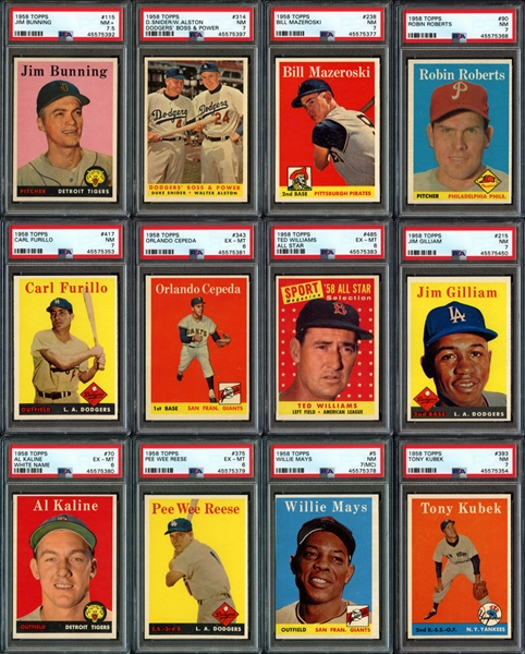 1958 Topps Group of (59) All PSA Graded with Hall of Famers