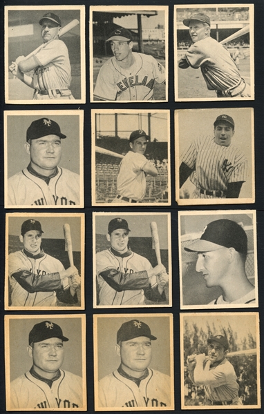 1948 Bowman Shoebox Collection of 77 Cards - Partial Set Plus Extras