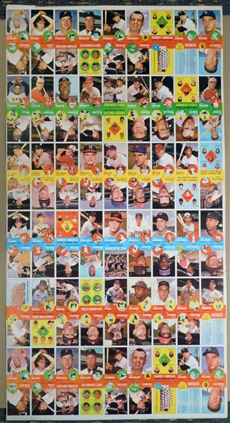 1963 Topps Baseball Uncut Sheet of (108) with League Leaders