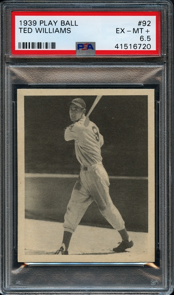 1939 Play Ball #92 Ted Williams PSA 6.5 EX-MT+