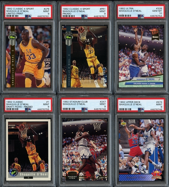1992 Shaquille ONeal Rookie Card Group of (17) All PSA 9 or 10