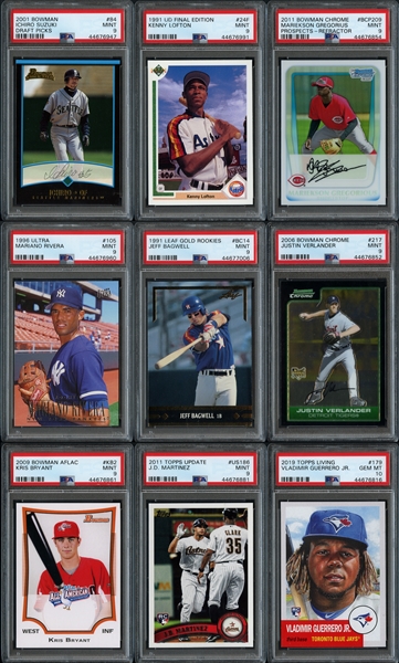 1990s-2000s Baseball Star Rookie Card Group of (45) All PSA Graded