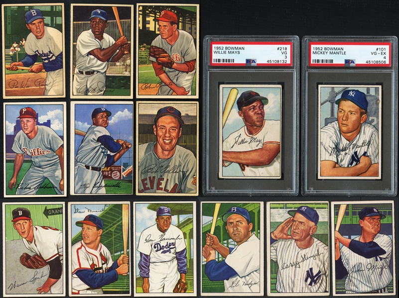 1952 Bowman Near Complete Set (248/252) Includes Mays & Mantle