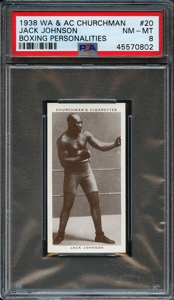 1938 WA & AC #20 Jack Johnson Boxing Personalities PSA 8 NM/MT
