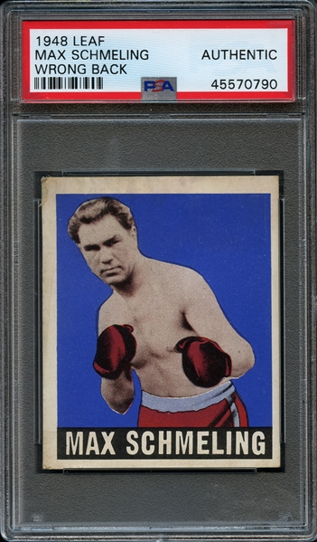 1948 Leaf Max Schmeling Wrong Back PSA AUTHENTIC
