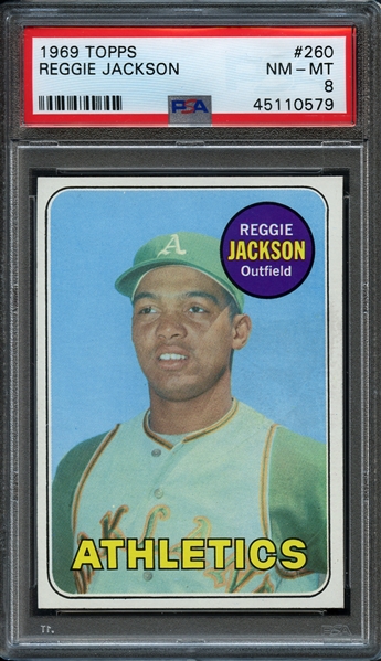 1969 Topps #260 Reggie Jackson PSA 8 NM/MT
