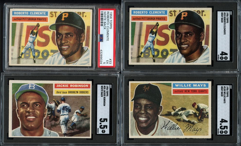 1956 Topps Group of (4) Star Cards All PSA or SGC Graded