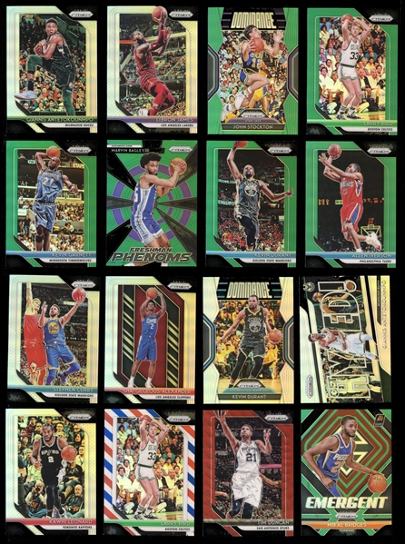 2018 Panini Prizm Basketball Large Horde of Over (1800) Cards All Prizm Parallel with Silver, Green, Hyper, Ruby Wave, Red White and Blue and Numbered
