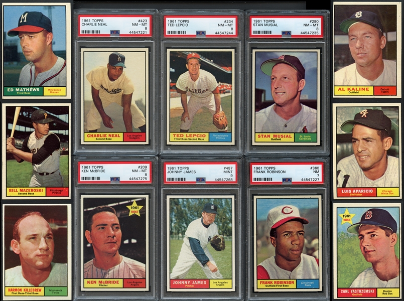 1961 Topps Partial Set of Approximately (450) w/ HOFers & PSA Graded